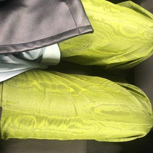 COS lime green moire trousers